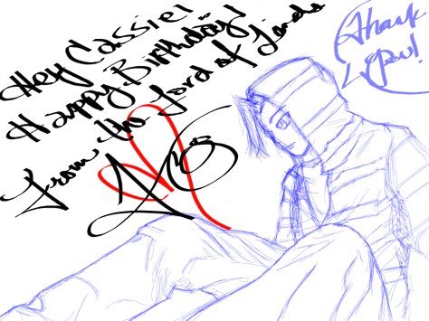 Yscariot, disguised as "Justice" in Verse 18 of Yscariot: ZETA. (Sketched art by Marcus Medina, July 2015)